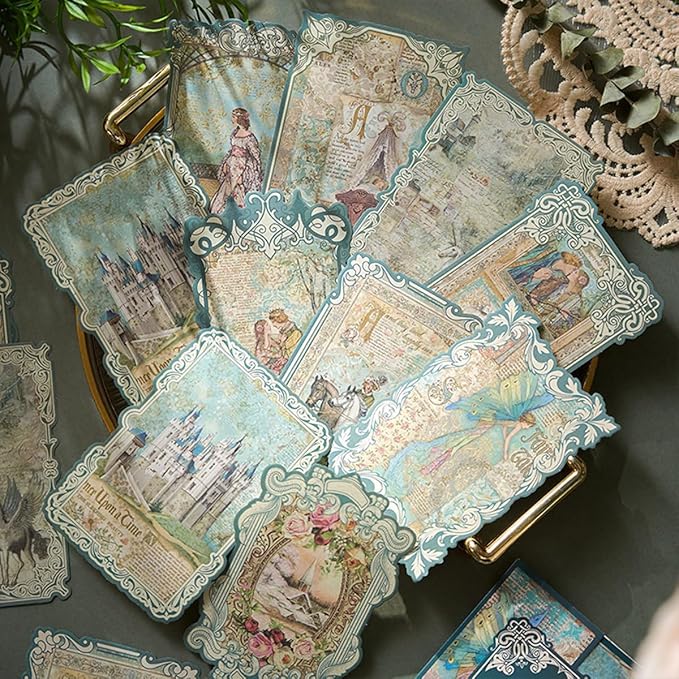 90 Sheets Vintage Scrapbook Paper Kit, Die-Cut Decorative and Decoupage Paper for Scrapbooking Supplies, Card Making, Junk Journal, Collage, Planner, Bullet Journal and Stationery, 3.9x5.5 Inch