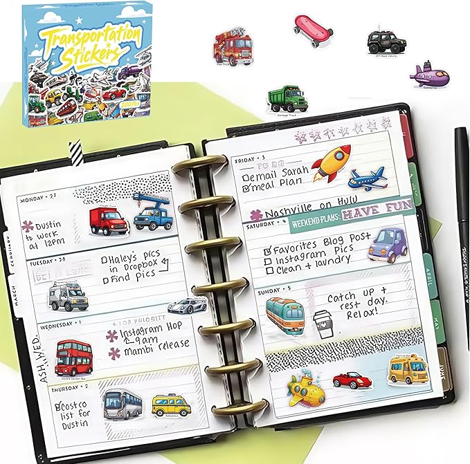 200 pcs car stickers bulk.truck stickers for kids classroom boys girls school,construction pack sticker gift for party favors book water bottles phone case laptop