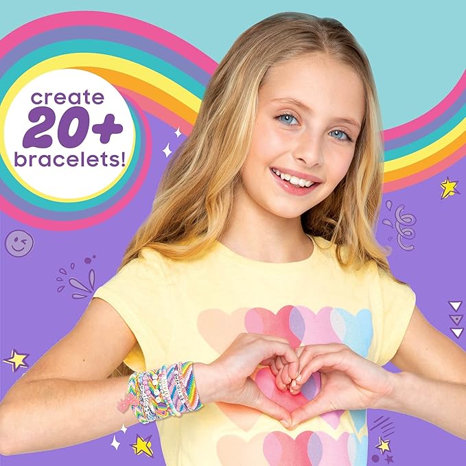 Horizon Group USA Unicorn Friendship Bracelets Create 20+ Bracelets, Kit Includes 1300+ Beads ABC, Metallic Beads Unicorn Storage Case & More