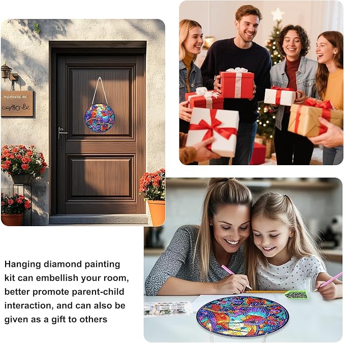 TOSTOG Diamond Art Hanging Kits for Adults, Starfish Diamond Painting for Adults Window Pendant, Special Shape Diamonds Seaside Scenery Diamond Painting Hanging Pendant Kit for Wall Decor Gift