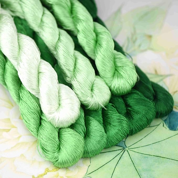 Natural 100% Silk Thread, Handmade Embroidery Thread Silk Floss 8 Colors 110m Each (71)