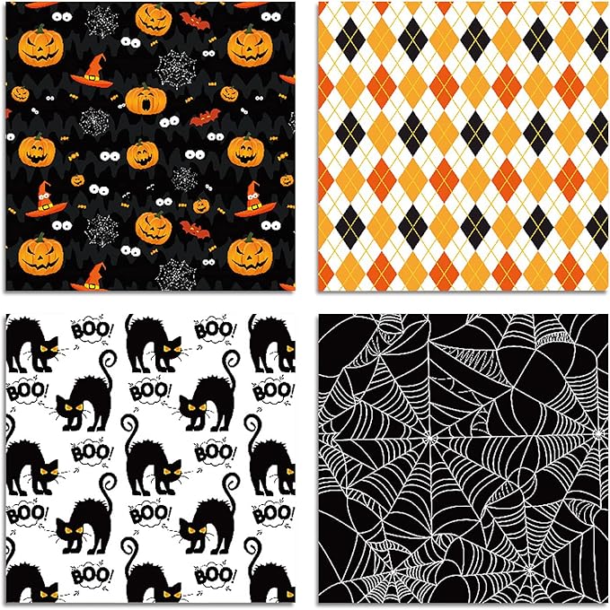 YASMEN Scrapbook Paper Pad - 6"×6” - 24 Sheets Halloween Scrapbooking Supplies Kit - 160gsm Single-Sided Pattern, Designer Planner, Junk Journal Craft Paper, Card Making Supplies