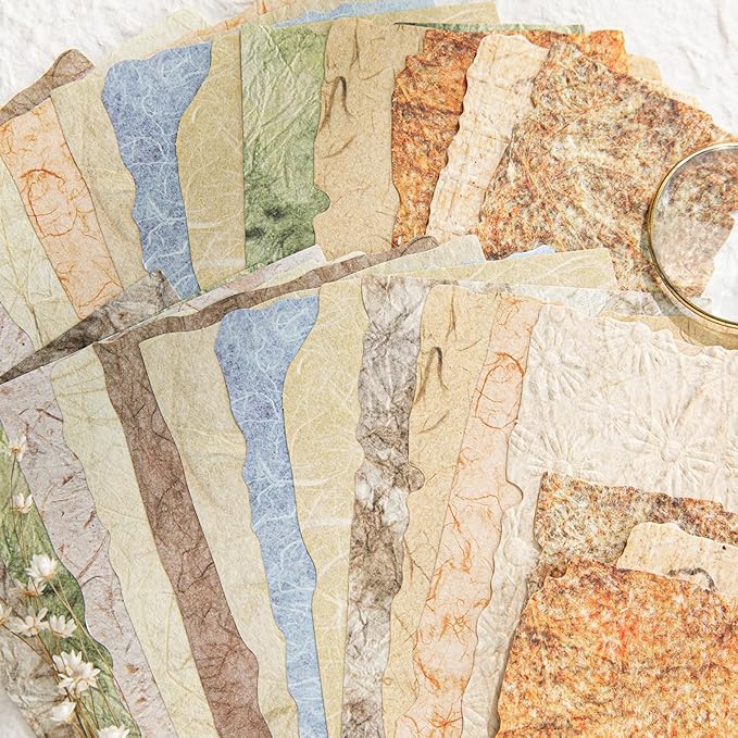 168PCS Vintage Scrapbook Paper Textured Journaling Scrapbooking Supplies Kit Retro Decorative Craft Paper Assorted for Bullet Junk Journals Card Making Craft DIY, Light Series