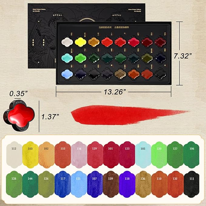 rubens Watercolor Paint Set 24 Colors, Professional Pigment-Rich Water Colors for Adults, Premium Art Supplies Kit, Gift for Artists, Beginners & Students