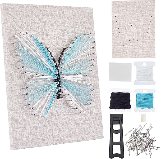 WEBEEDY DIY 3D String Art Kit for Adults Beginners, Butterfly Craft Kit, Include All Necessary Accessories and Frame, Christmas Home Wall Decorations Unique Gift