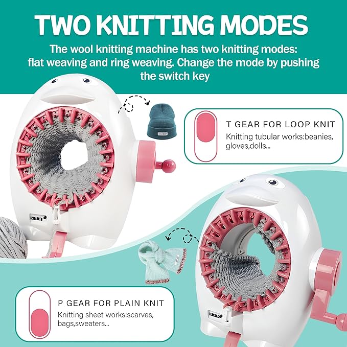 ROHSCE Knitting Machine, 22 Needles Knitting Loom Machine with Row Counter,