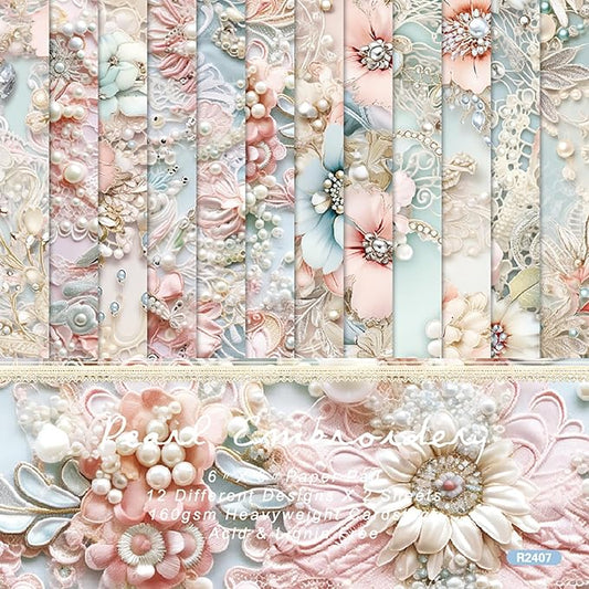 YASMEN Scrapbook Paper Pad，6x6 Single-Sided Mother's Day Cardstock Paper Pad for Card Making, Journals, Planner, DIY Envelopes, Greeting Cards, Decorative Art Craft -24 Sheets