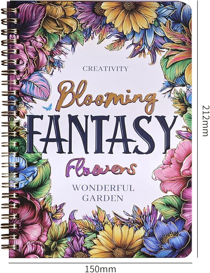 VYRANA Women's Coloring Book 30 Pages Flower Pattern Coloring Books for Adults to Relax and Relieve Anxiety, Gift for Mother's Day, Birthdays, Christmas, Anniversaries