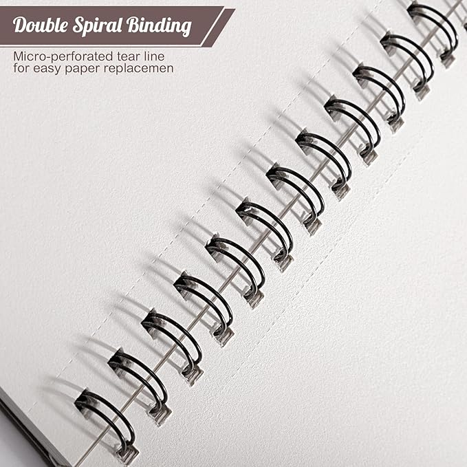 4 Pack Sketch Book 8.5×11 inch, Spiral Bound Sketch Pad 50 Sheets (68lb/100gsm), Acid-Free Sketchbook for Drawing Painting Sketching, Art Paper Drawing Supplies for Adults Artists Ideal Gifts