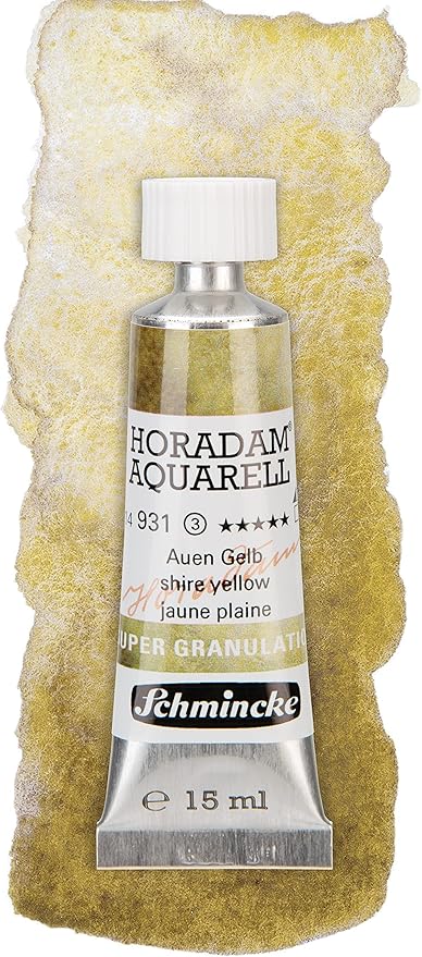Schmincke - HORADAM® AQUARELL, Super- Granulation Set Shire, 5 x 15 ml tubes, 74 867 097, wooden box, very strong granulating colors, finest, supergranulating watercolors