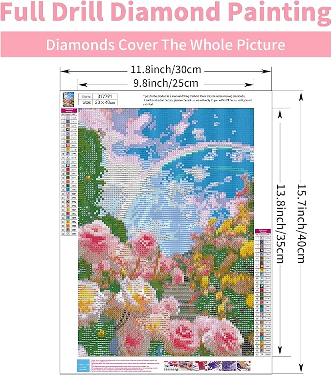 GEEHEIY Flowers Diamond Art Kits for Adults, 5D Spring Diamond Painting Kits for Beginner, DIY Full Drill Round Gem Art for Home Wall Decor 12 x16 Inch