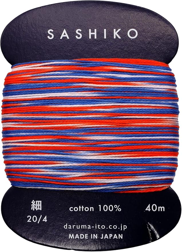 Yokota Daruma Sashiko Thread Single and Variegated Color (Goldfish scooping, Thin 40M Card)