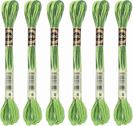 PATIKIL 6 Skeins Embroidery Floss, Polyester Embroidery Threads Bracelets String for Cross-Stitch Hand Embroidery, Green