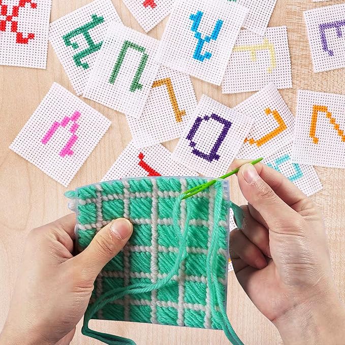 Allazone Plastic Mesh Canvas Sheets for Embroidery - 53 PCs, Square Mesh, Knit & Crochet Projects