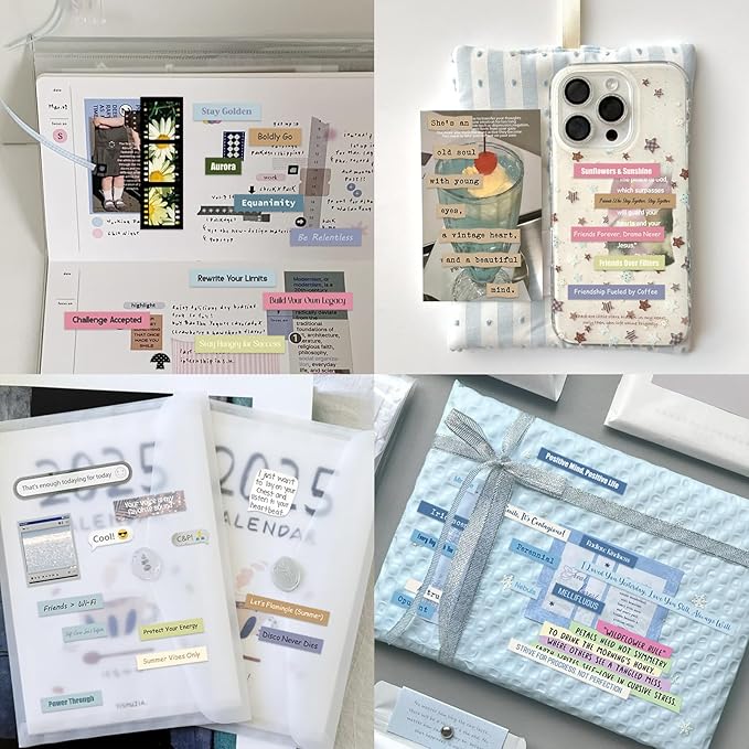 2346PCS Quote Stickers,48 Sheets Scrapbook Supplies Kit Word Stickers for Journaling, Card Making, Vision Board Supplies for Adults Crafting
