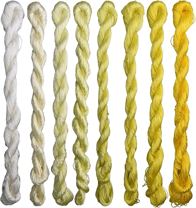 Natural 100% Silk Thread, Handmade Embroidery Thread Silk Floss 8 Colors 110m Each (75)