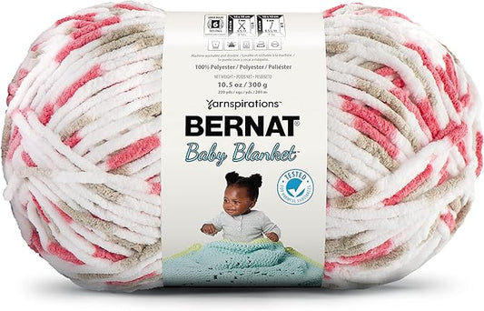 Bernat BABY BLANKET BB Flowerpot Yarn - 1 Pack of 10.5oz/300g - Polyester - #6 Super Bulky - 220 Yards - Knitting/Crochet