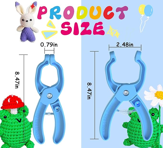 GEOCCI Safety Eye Tool Auxiliary Tool for Attaching Safety Eyes for Crocheting Safety Eyes Crochet Tools for Amigurumi Crochet & Stuffed 5-30mm Animal Eyes Making Supplies Tool（Blue 1pcs）