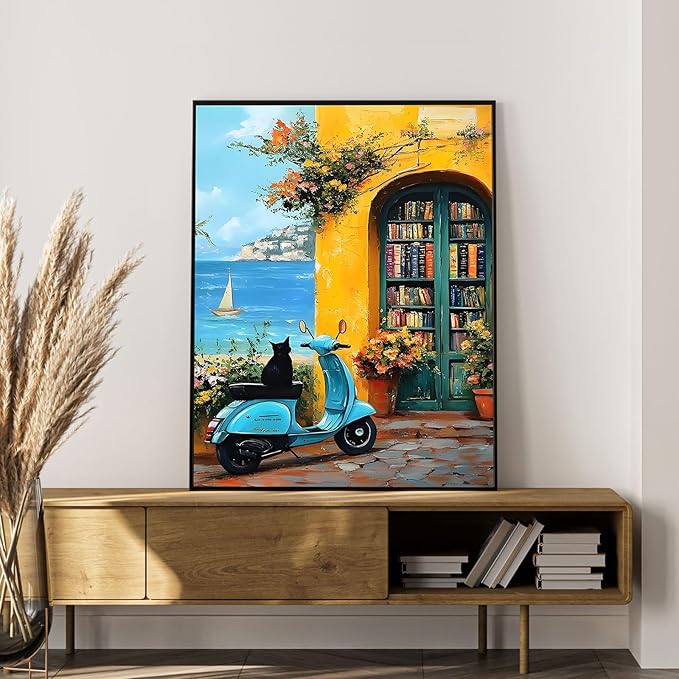 Paint by Numbers Kit for Adults Beginner Seaside Landscape, Adult Paint by Number Kits on Canvas, DIY Acrylic Oil Painting by Numbers for Adults, Perfect for Home Wall Decor 16X20 Inch