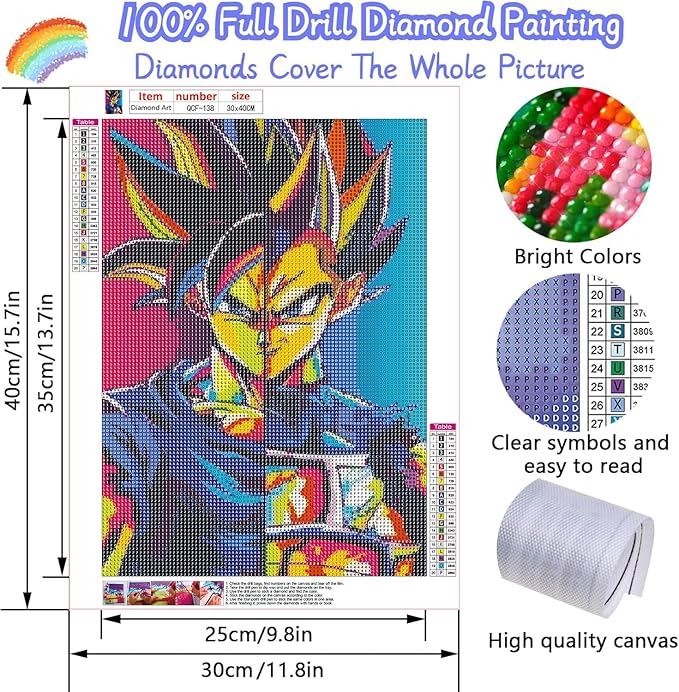 LILEIDECO Diamond Painting Kits for Adults DIY 5D Diamond Art Paint with Round Diamonds Full Drill Gem Art Cartoon- Painting Kit for Home Wall Decor Gifts 12x16inch
