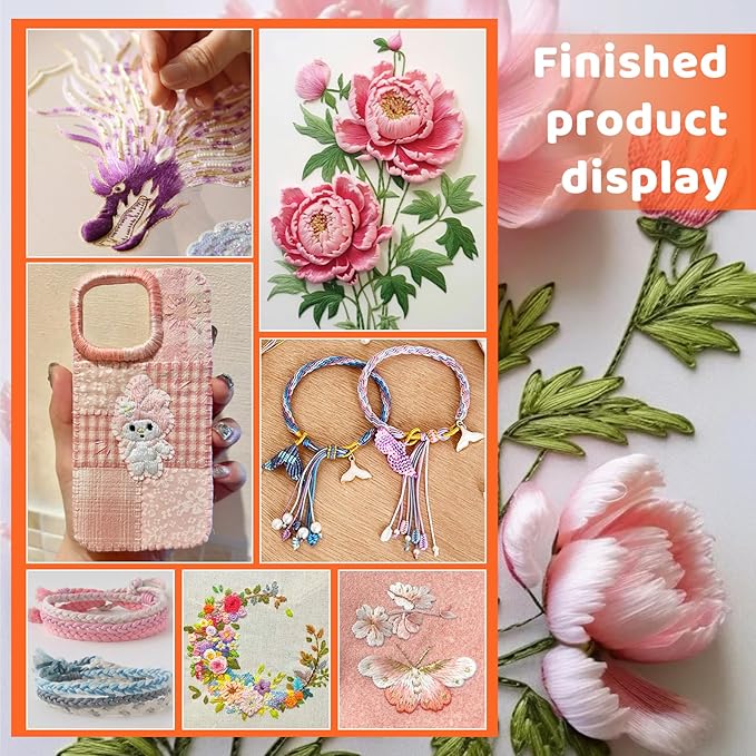 14 Skeins Pink Cotton Embroidery Floss - Cross Stitch Thread Set,Embroidery Thread for Friendship Bracelets