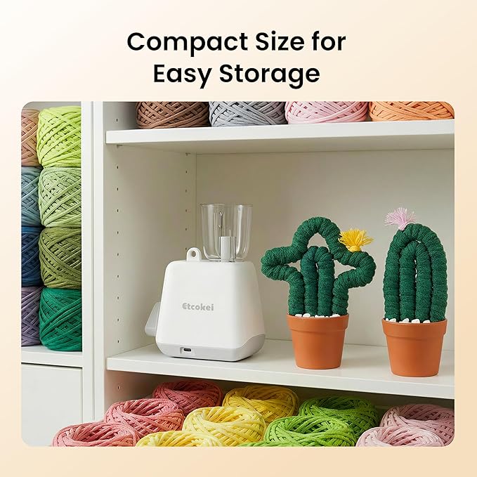 Etcokei Automatic i-Cord Knitting Machine, Electric iCord Maker Tool, i-Cord Knitter Crochet Machine, Knitting Yarns to i-Cords Efficiently, Hands-Free Yarn Knitter for DIY Crochet Knitting Projects
