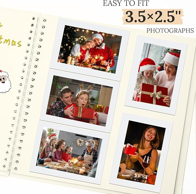 Scrapbook 8x8 Inch DIY Scrapbook Album Hardcover Kraft Paper Scrap Book Photo Albums 40 Pages Perfect for 4x6 / 5x7 Photos Memory Book for Family, Wedding
