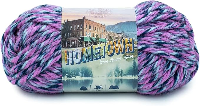 Lion Brand Yarn Hometown Yarn, Super-Bulky Yarn for Knitting, Crocheting, and Crafting, 1 Pack, Jacksonville Taffy
