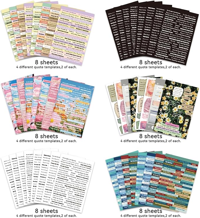 2346PCS Quote Stickers,48 Sheets Scrapbook Supplies Kit Word Stickers for Journaling, Card Making, Vision Board Supplies for Adults Crafting