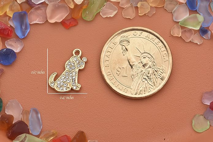 Pack of 20 Rhinestone Charms Gold Plated Pendants Pave Crystal Accessories for Necklace Bracelet Jewelry Making DIY Crafting