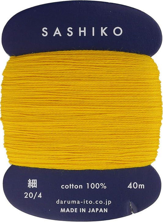 Sashiko Thread Thinner Weight 40m Col. 204 -Golden Yellow- Japanese Embroidery & Quilting by Yokota