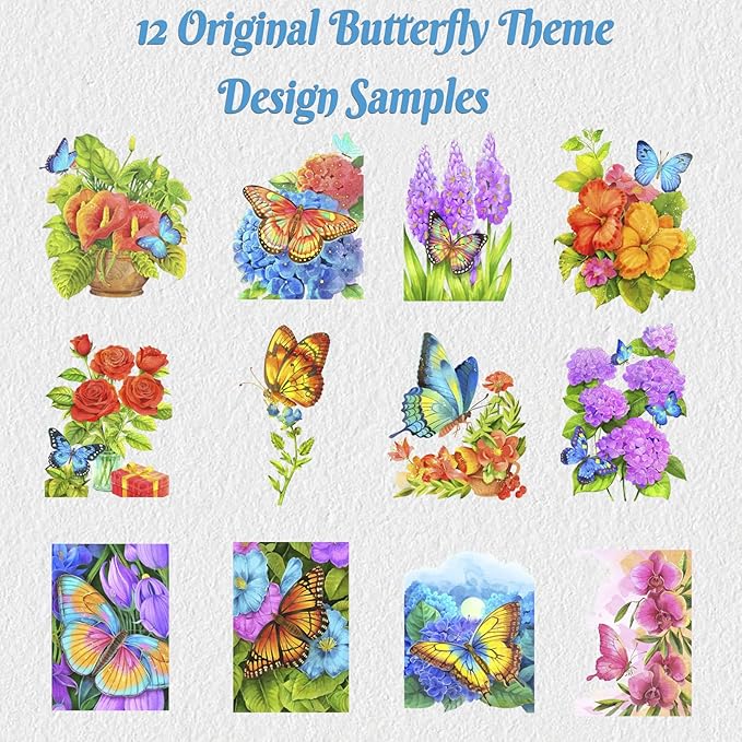 Adults Water Coloring Book: 12 Advanced Exquisite Patterns – 100% Cotton 300gsm Paper, A4 Size – for Beginners & Professionals to Enhance & Consolidate Watercolor Techniques (Butterfly)