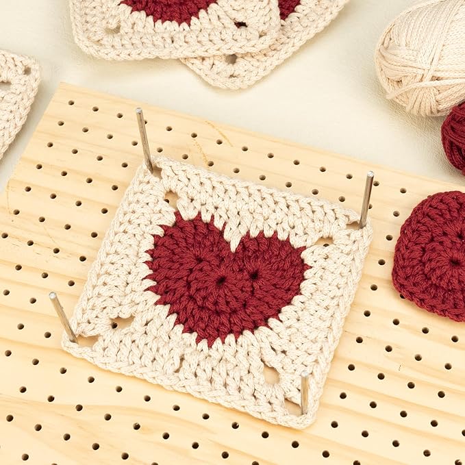 Yeezhee Crochet Kit for Beginners, Granny Square Starter Kit with Step-by-Step Video Tutorials, Knitting Kit for Adults & Teens Including Yarn, Crochet Hook, Heart