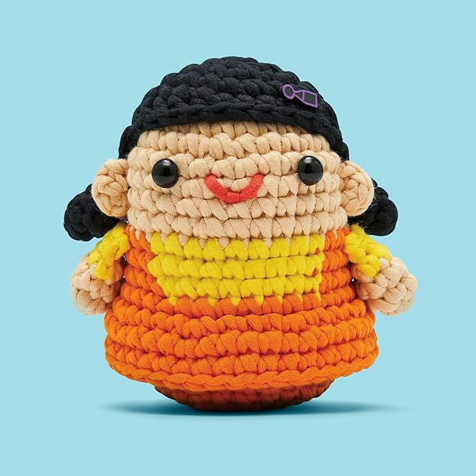 The Woobles Beginners Crochet Kit with Easy Peasy Yarn as seen on Shark Tank - with Step-by-Step Video Tutorials - Squid Game (Young-HEE Character)