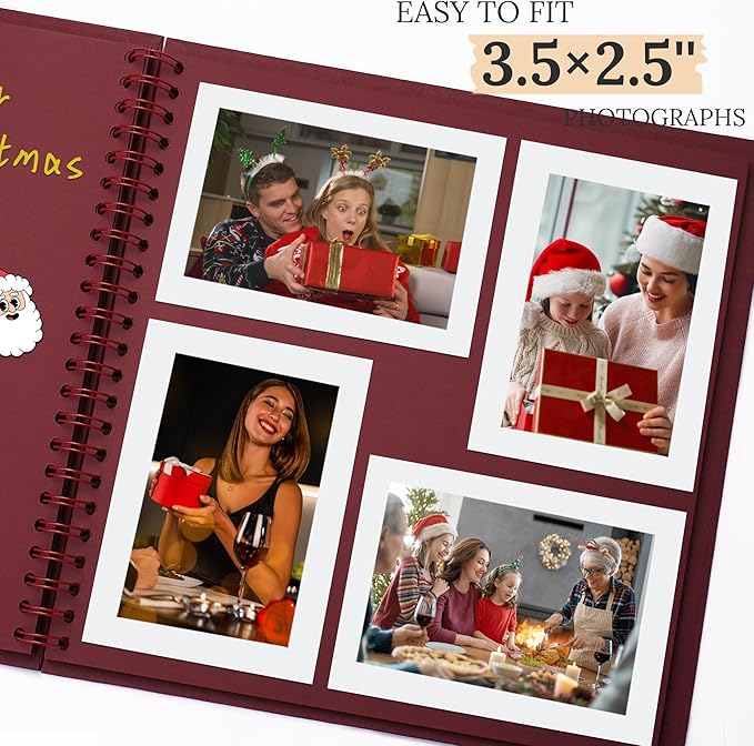 Scrapbook 7x7 Inch DIY Scrapbook Album Hardcover Kraft Paper Scrap Book Photo Albums 40 Pages Perfect for 4x6 / 5x7 Photos Memory Book for Family, Wedding