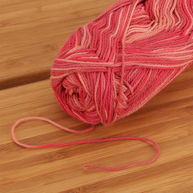 JubileeYarn Cotton Select Yarn - 50g/Skein Sport Weight - Rose Parade - 4 Skeins