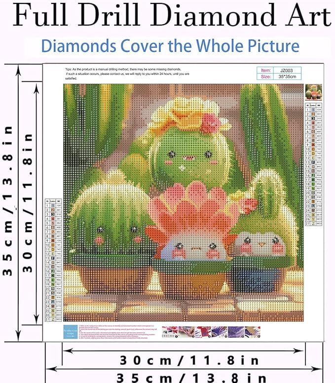 YPF Succulent Diaomnd Painting Kits for Adults DIY 5D Round Full Drill Diamond Art Adult Diamond Painting Very Suitable for Home Leisure and Wall Decoration 13.8x13.8 (Inches)