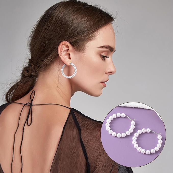 OIIKI 120PCS Earring Hoops, Beading, 4 Sizes, Silver Plated, Open, Round, for DIY Jewelry Crafts