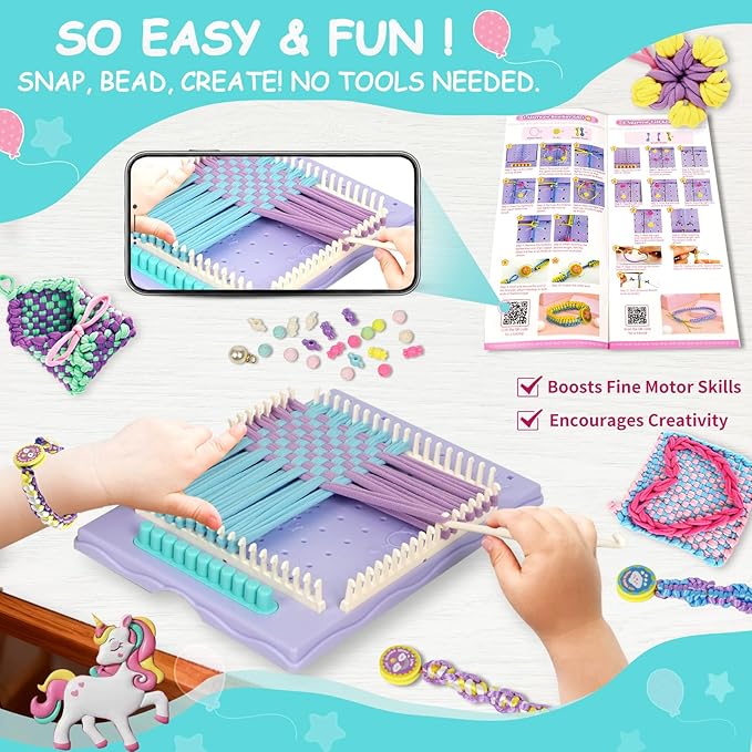 ZQIN Friendship Bracelet Making Kit for Girls 8+ Quick Maker DIY Arts and Crafts Toys, Best Christmas & Birthday Gifts for 6-12 Year Old Girls (Yellow)