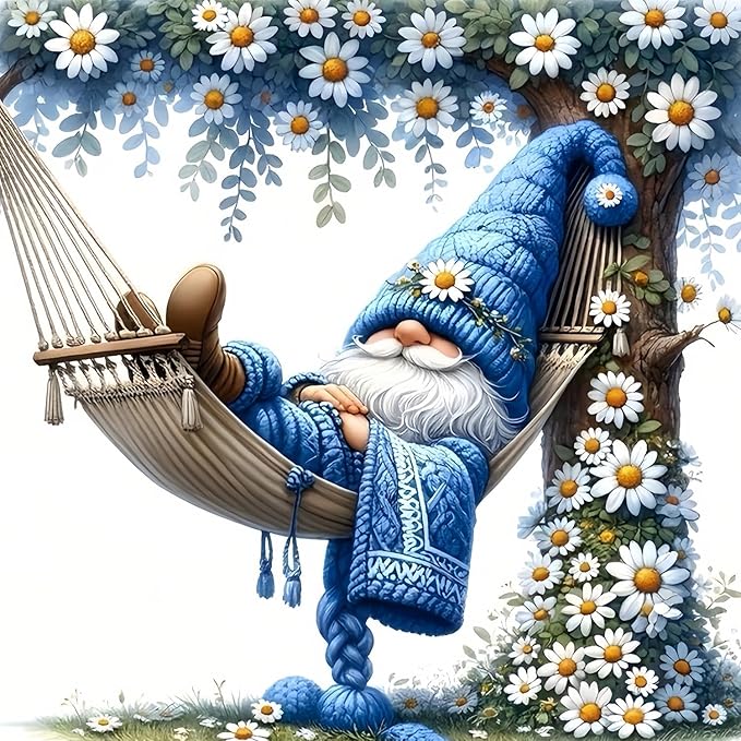 gnome stamped cross stitch kits for adults beginner,flower counted cross stitch kits printed stitching cute patterns dimensions needlepoint art crafts embroidery kits for adults beginners