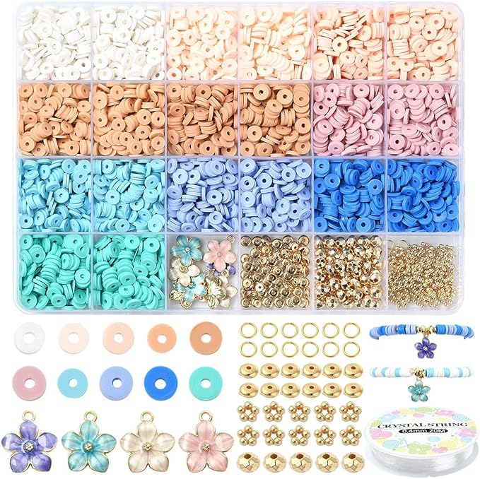 3219 PCS Clay Beads Bracelet Making Kit, Heishi Beads for Jewelry Making, Friendship Bracelet Kit for Adult Necklace Earring DIY with Polymer Clay Material