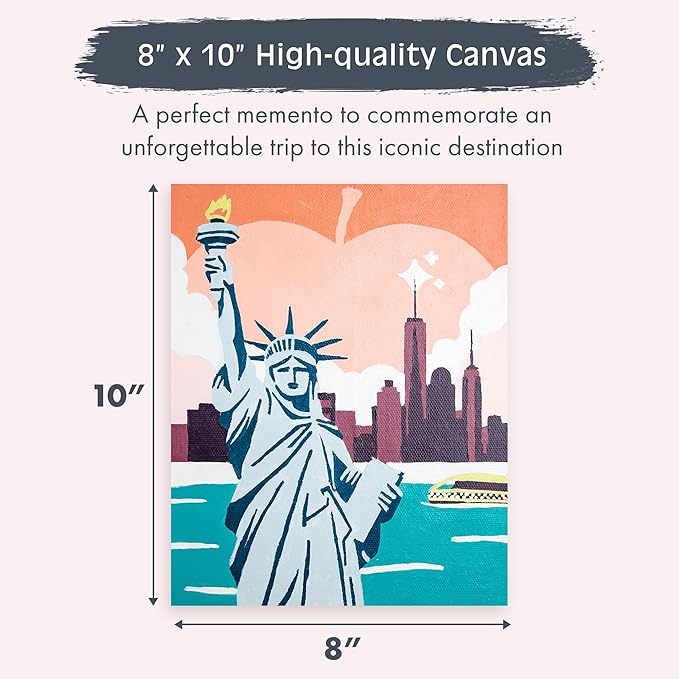 Pink Picasso Kits Colorful Destinations Paint by Number for Adults and Teens | DIY Unique Canvas Painting Kits Color by Numbers Arts & Crafts Kit | New York State of Mind 8x10 - Paint Kit Set