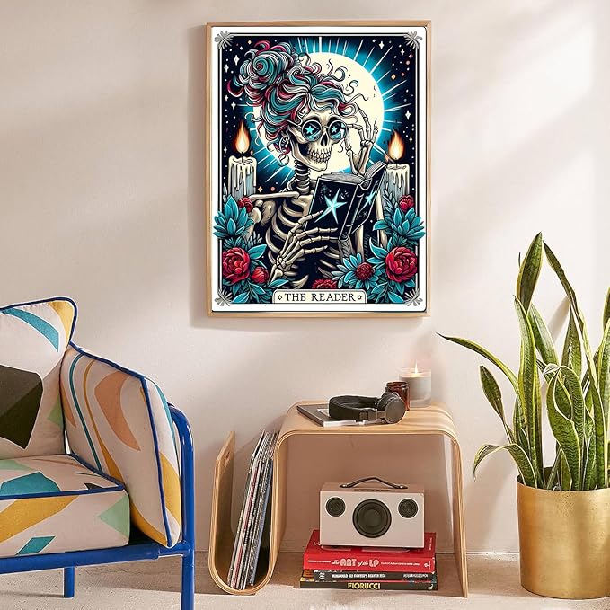 Gemozaic Skull Diamond Painting Kits for Adults- Skull Diamond Art Kits for Adults, Gem Painting Kit for Adult for Gift and Home Wall Decor 12x16 Inch