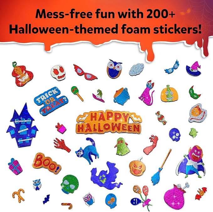 skillmatics foil fun - halloween, no mess art for kids, craft kits, diy creative party activity, trick or treat, gifts for girls & boys ages 4, 5, 6, 7, 8, 9