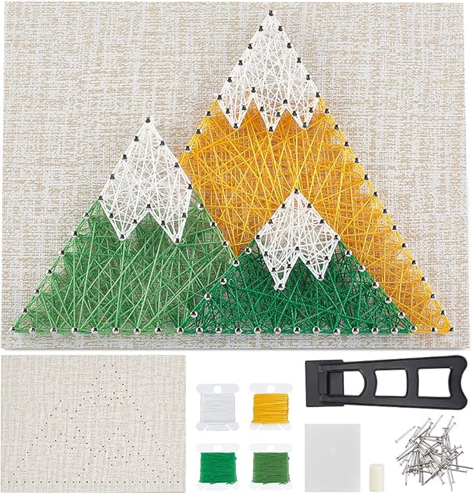 WEBEEDY 3D String Art Kit for Adults Beginners, DIY Mountain String Craft Kit, Include All Necessary Accessories and Frame, Christmas Home Wall Decorations Unique Gift