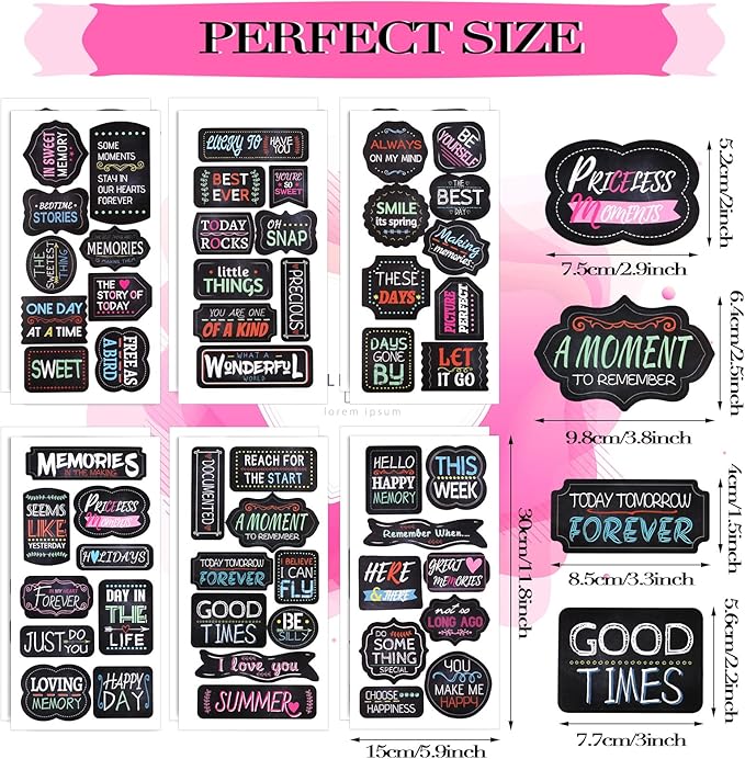 12 Sheets Family Scrapbook Stickers Friends Retirement Memories Scrapbooking Stickers Vintage Family Sticker Inspirational Scrapbook Photo Album Sticker Supplies for Planner Book Crafts Laptop Window