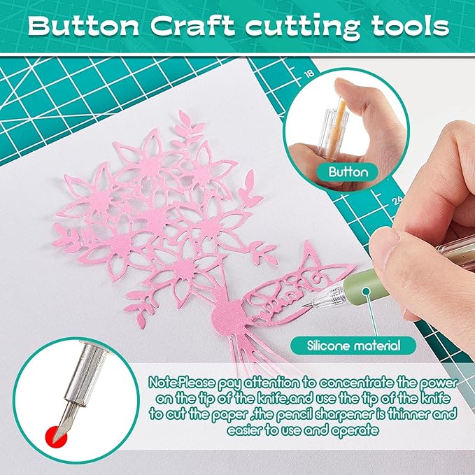 Lanties 18 Pieces Art Cutting Tools Knife Pen Craft Paper Cutter Pen Carving Tools for DIY Kit Scrapbooking Drawing and Crafting Utility Precision Paper Cutting Tool