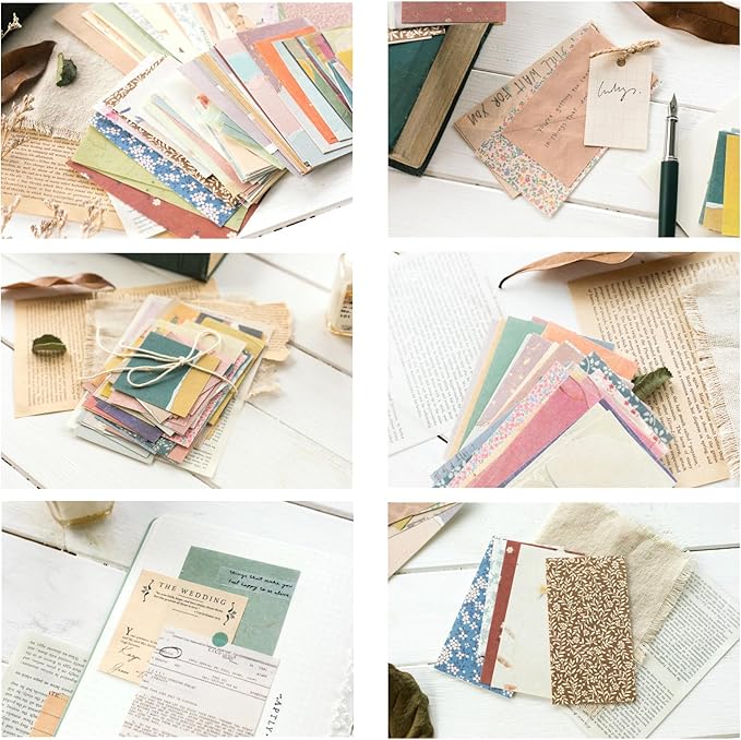 MAXLEAF 360PCS Vintage Scrapbook Paper for Journaling Crafting Planner Bullet Junk Journal, Aesthetic Decorative Paper Scrapbooking Supplies Kit