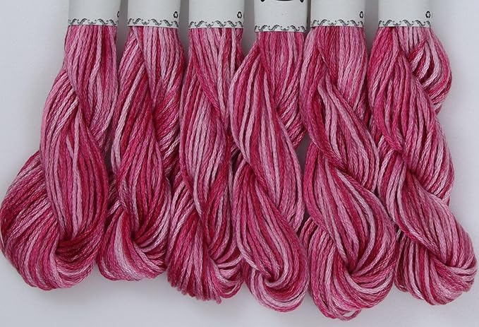 KCS Big skeins of 25 Meters Size 25 Color Variegated Cross Stitch Stranded Threads,6 skeins,48