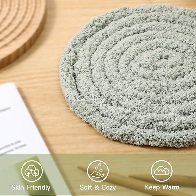 8 Pack Sage Green Chunky Chenille Yarn for Hand Knitting, Chunky Chenille Yarn, Jumbo Big Thick Chunky Yarns for Crocheting, Super Bulky Chunky Knit Blanket Yarns (27.9 yds,7.97 oz Each Skein)